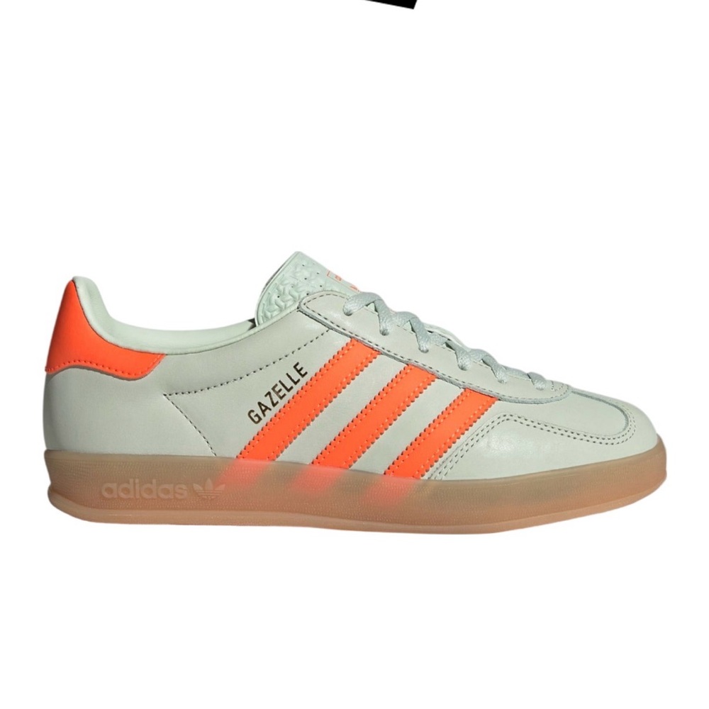 adidas Gazelle in Linen Green and Solar Orange - size 8